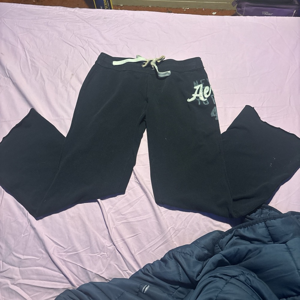 Aeropostale Black Joggers with White Logo